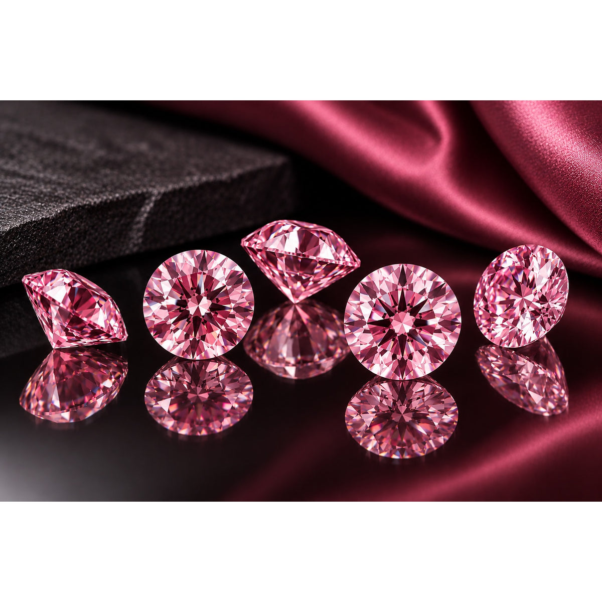 1ct Pink Moissanite Round 6.5mm VVS1 Loose Gemstone GRA Card & Case Certified