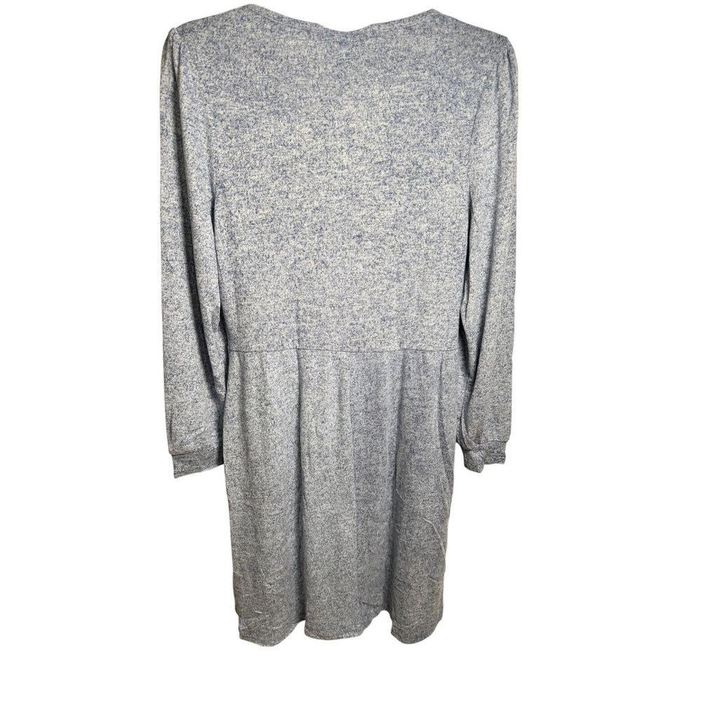 Fantaslook Dress Long-Sleeve Blue Size L