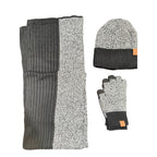 4-pc Men's Winterwear Set Beanie, Gloves & Scarf in Gray/Black