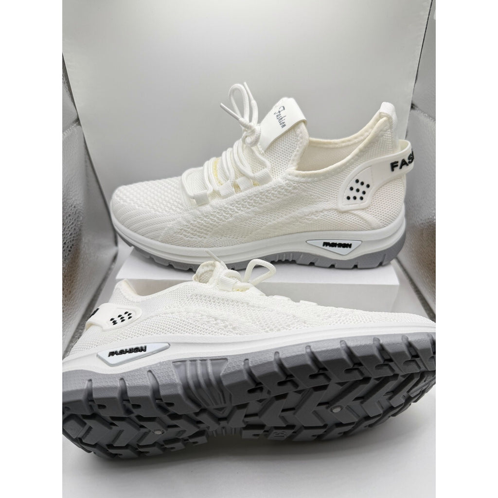 Women's white athletic sneakers by Republic Mercantile, size 6.5 US / 37 Euro, with breathable mesh and cushioned soles.