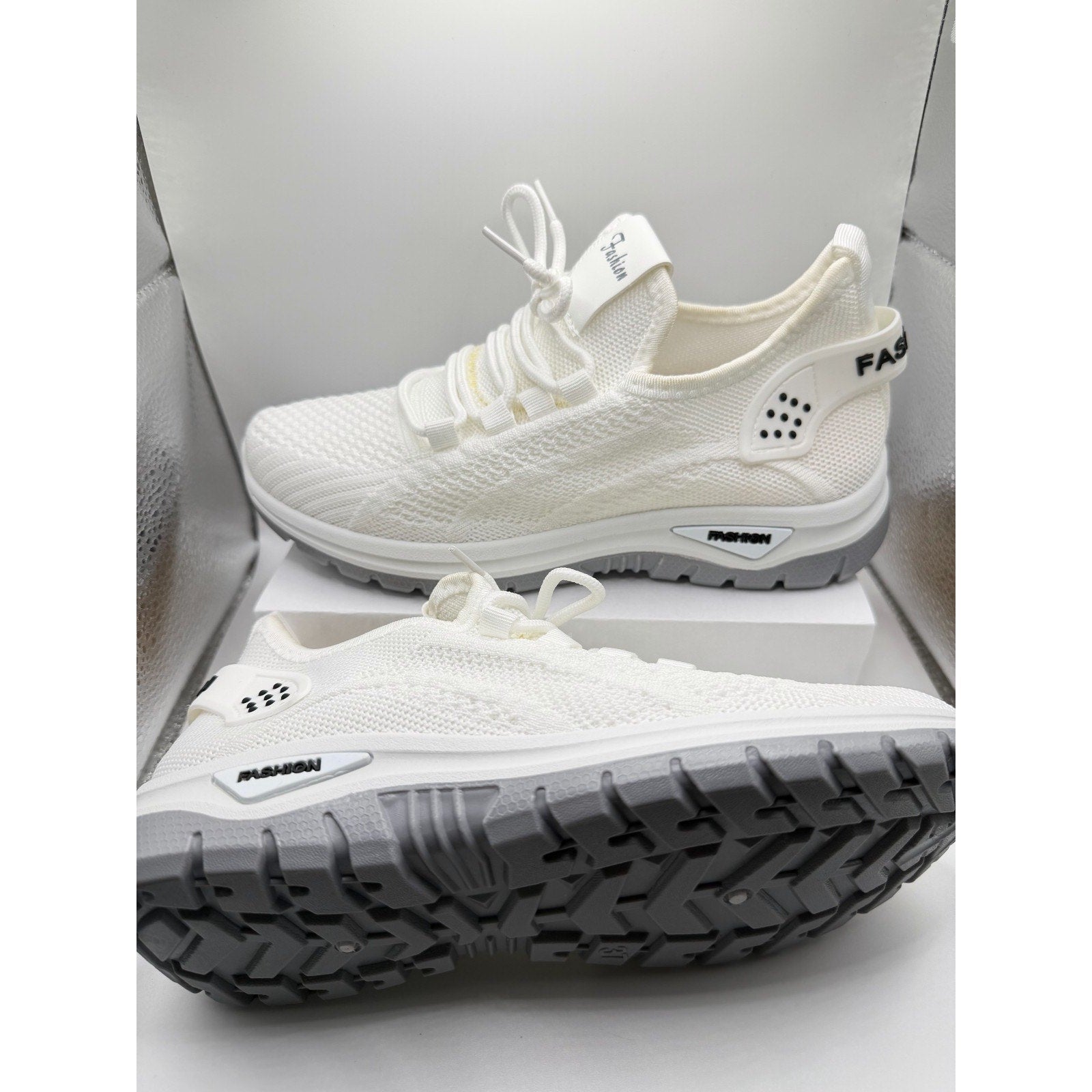 Women's white athletic sneakers by Republic Mercantile, size 6.5 US / 37 Euro, with breathable mesh and cushioned soles.