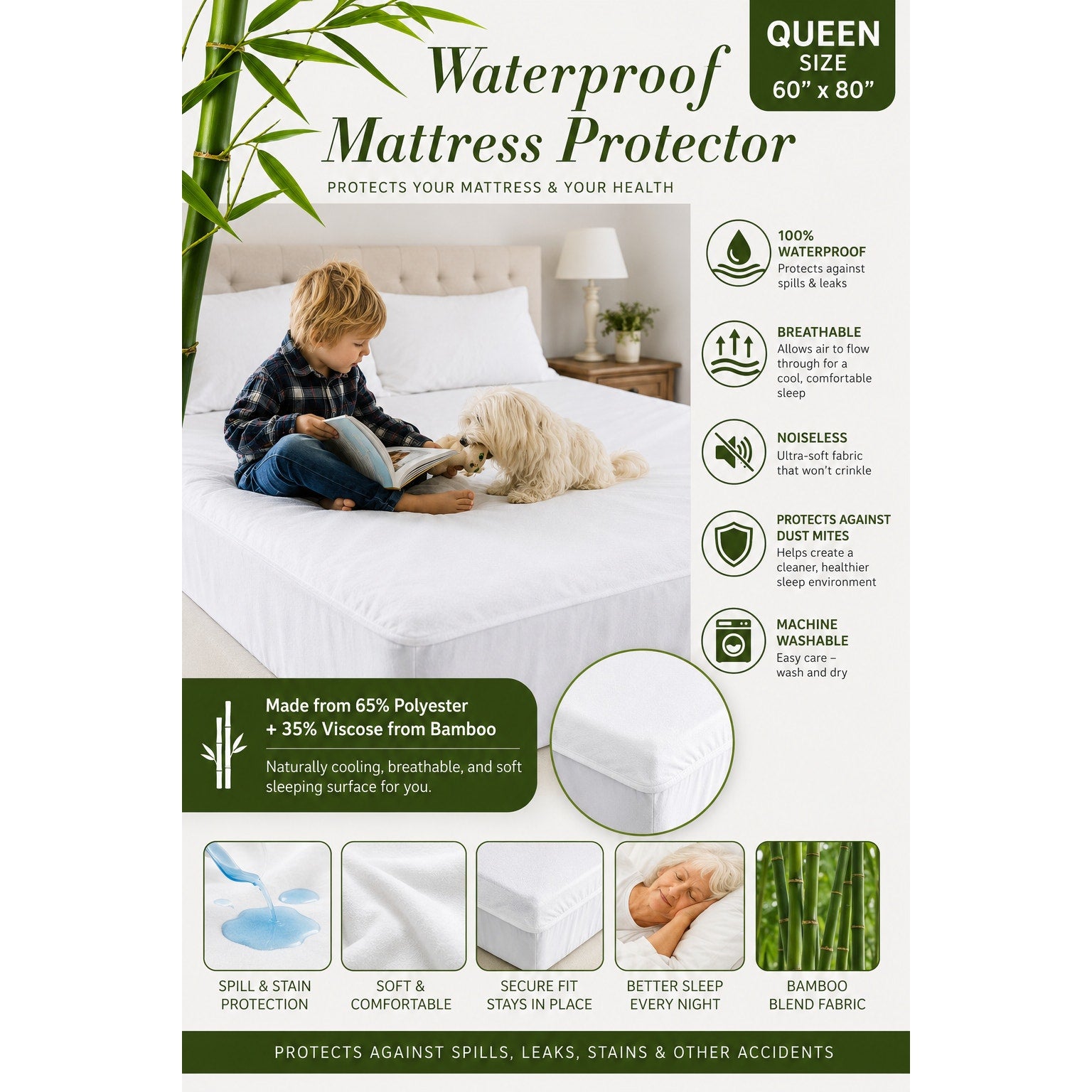 NEW Four Seasons Queen Size Mattress Protector