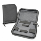 Empty compact travel organizer case for medical supplies by HouseVibe, with multiple compartments for easy organization.