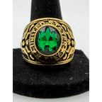 Men's US Army Signet Ring in green, size 9, by Republic Mercantile, featuring a bold military emblem on polished metal.