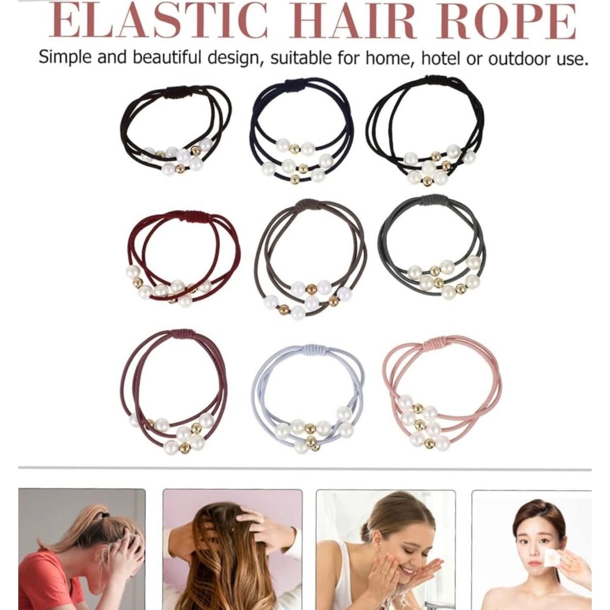 Set of 40 elastic hair ties for women and girls by Bathveve, featuring firm hold and versatile hair styling options.