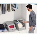 Stackable hat storage boxes by Republic Mercantile, 8x16x6 inches, designed to organize up to 20 hats or accessories.