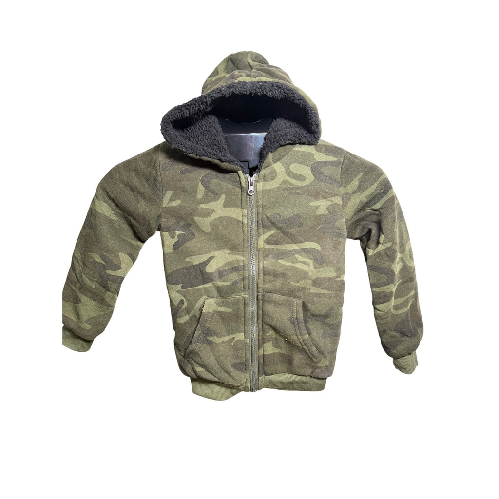 Coney Island Boy's Camo Sherpa-Lined Zip-Up Hoodie Size 5/6