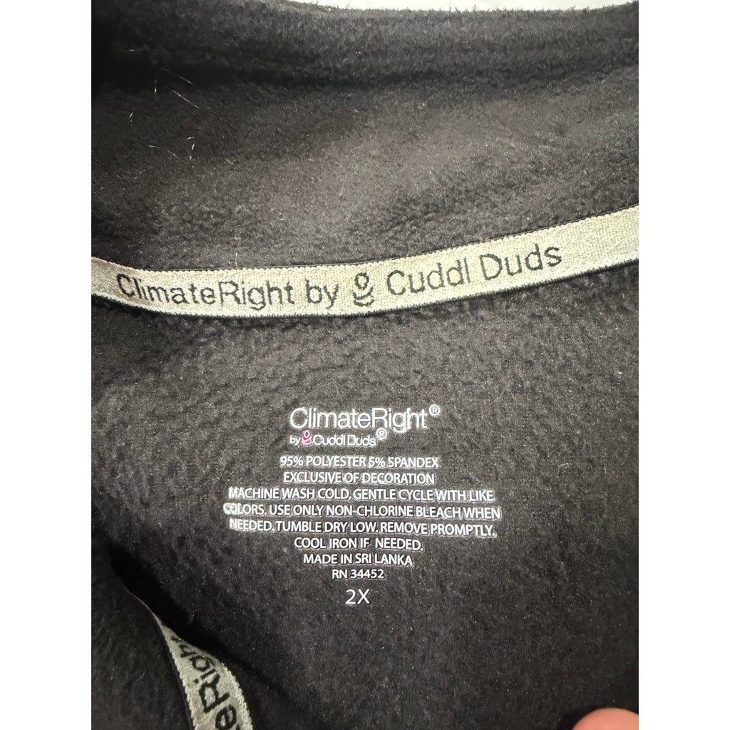 Cuddl Duds Women's Black Zip-up Sweater Size 2X
