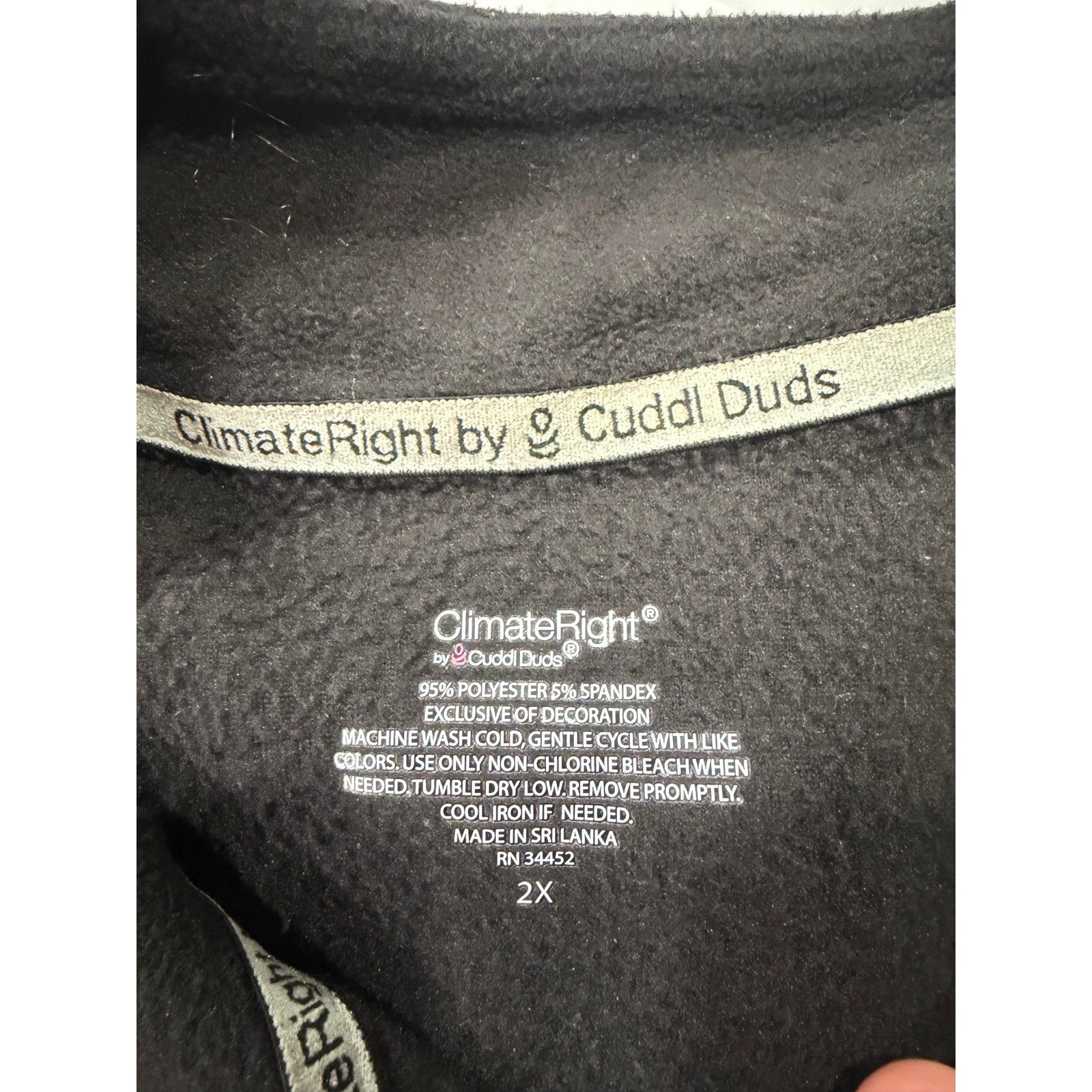 Cuddl Duds Women's Black Zip-up Sweater Size 2X