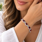 Red Pear Carnelin Gemstone Handmade 925 Sterling Silver Plated Jewelry Bracelet