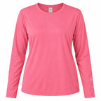 BASSDASH women's long sleeve UPF 50+ UV sun protection T-shirt in size 3XL, shown in navy blue fabric.