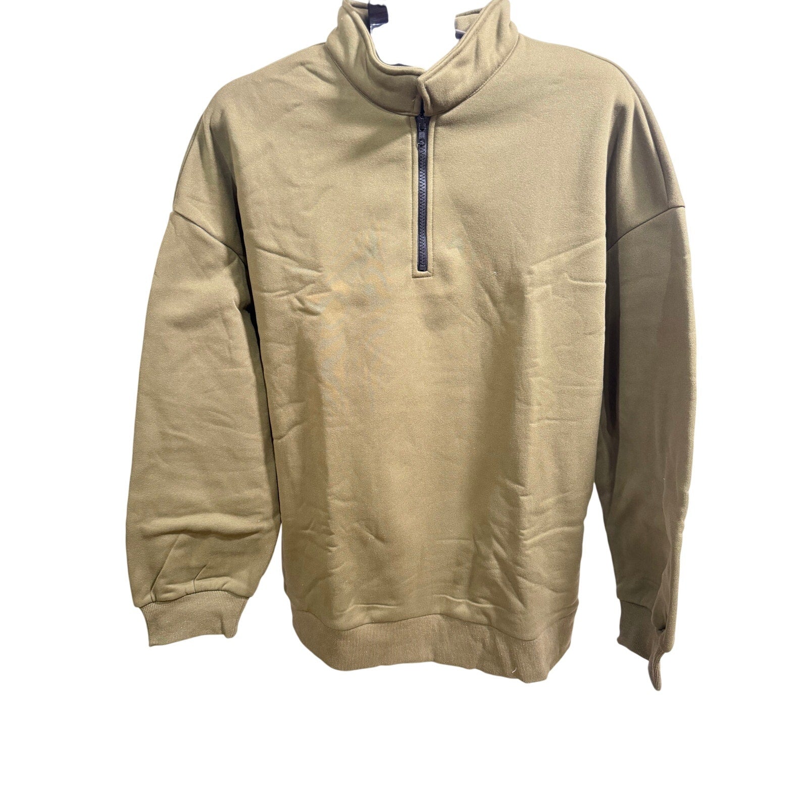 SUNBS Pull Over 1/4 Zip Sweater - Olive - XL