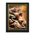 12x16 inch canvas art print of Jesus the Protector with 16x20 mat, by Republic Mercantile, featuring religious imagery and detailed artwork.