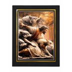 12x16 inch canvas art print of Jesus the Protector with 16x20 mat, by Republic Mercantile, featuring religious imagery and detailed artwork.
