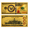 US Navy Commemorative Gold-Foil Note from Republic Mercantile, featuring intricate gold foil design and maritime symbols.