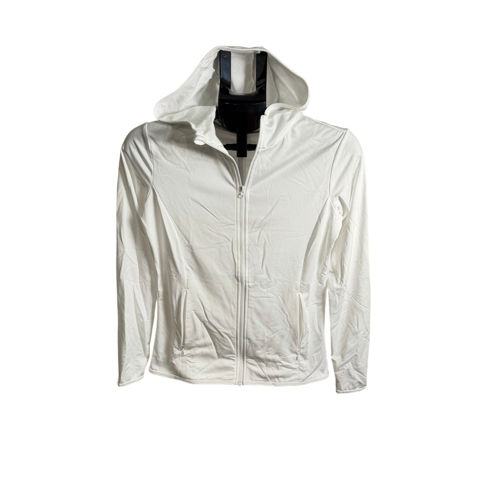 TRYSIL Women's white fleece jacket and athletic hoodie, size XS, made for comfort and active wear in a soft fleece fabric.