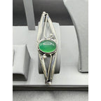 Silver plated bangle gem bracelet by Republic Mercantile, featuring handcrafted design with embedded colorful gemstones.