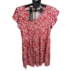 Fantaslook women's summer floral midi dress with v-neck, ruffle sleeves, and pockets in size L, shown on a model.