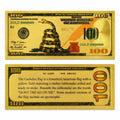 Gold-foil Gadsden Flag "Don't Tread on Me" note card by Republic Mercantile featuring the iconic snake design.