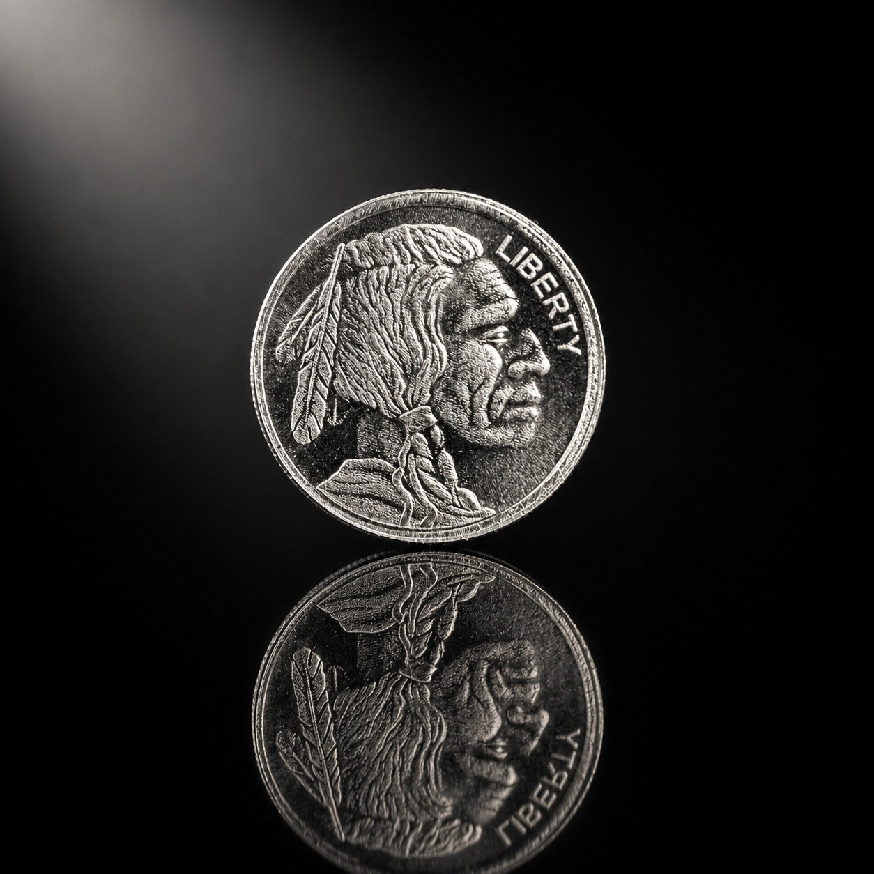 1 gram .999 fine silver collectible coin featuring Buffalo Nickel design by Republic Mercantile, with detailed obverse image.