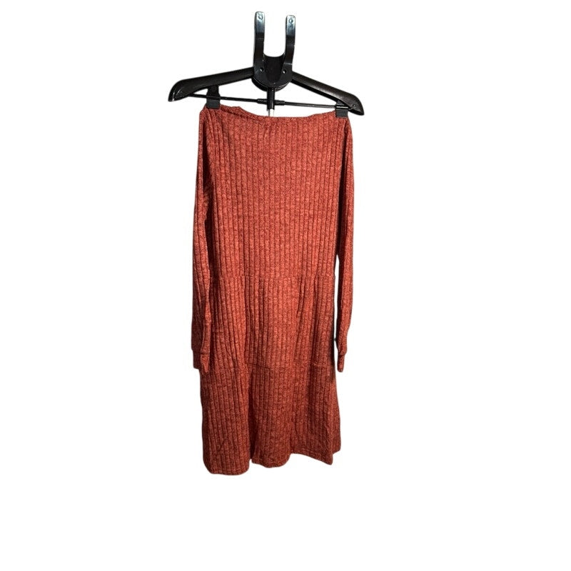 Fantaslook Burnt Orange Long-Sleever Knit Dress Size M