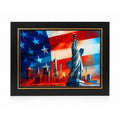 12x16 inch canvas art print of USA in 16x20 mat, by Republic Mercantile, displayed in a portfolio.