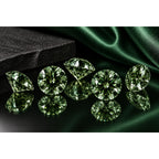 1ct Dark Green Moissanite Round 6.5mm VVS1 Loose Gemstone GRA Card & Case Certified