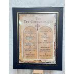 12x16 inch canvas art print featuring the Ten Commandments with a 16x20 mat, by Republic Mercantile.