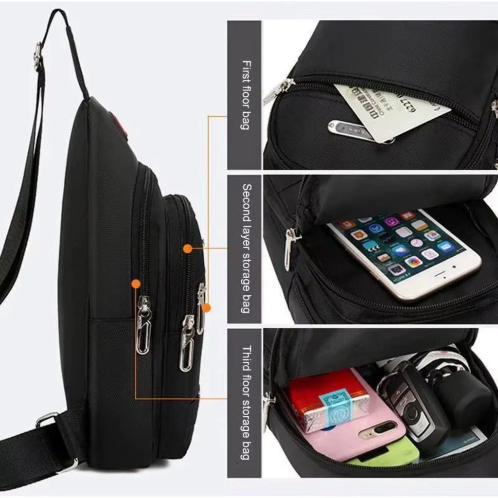 Blue Jingpin Daily Single Strap Crossbody Backpack for unisex use, featuring a sleek design and adjustable strap.