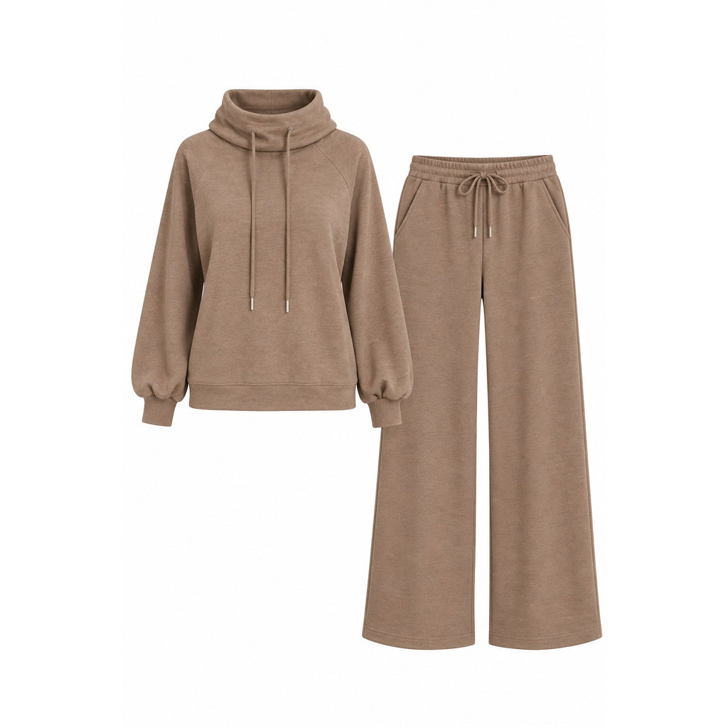 SUNBS women's 2-piece lounge set with drawstring sweatshirt and matching sweatpants, size M, comfortable casual wear.