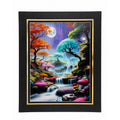 Neon waterfalls art print on canvas, 12x16 inches with 16x20 mat, by Republic Mercantile, featuring vibrant waterfall imagery.