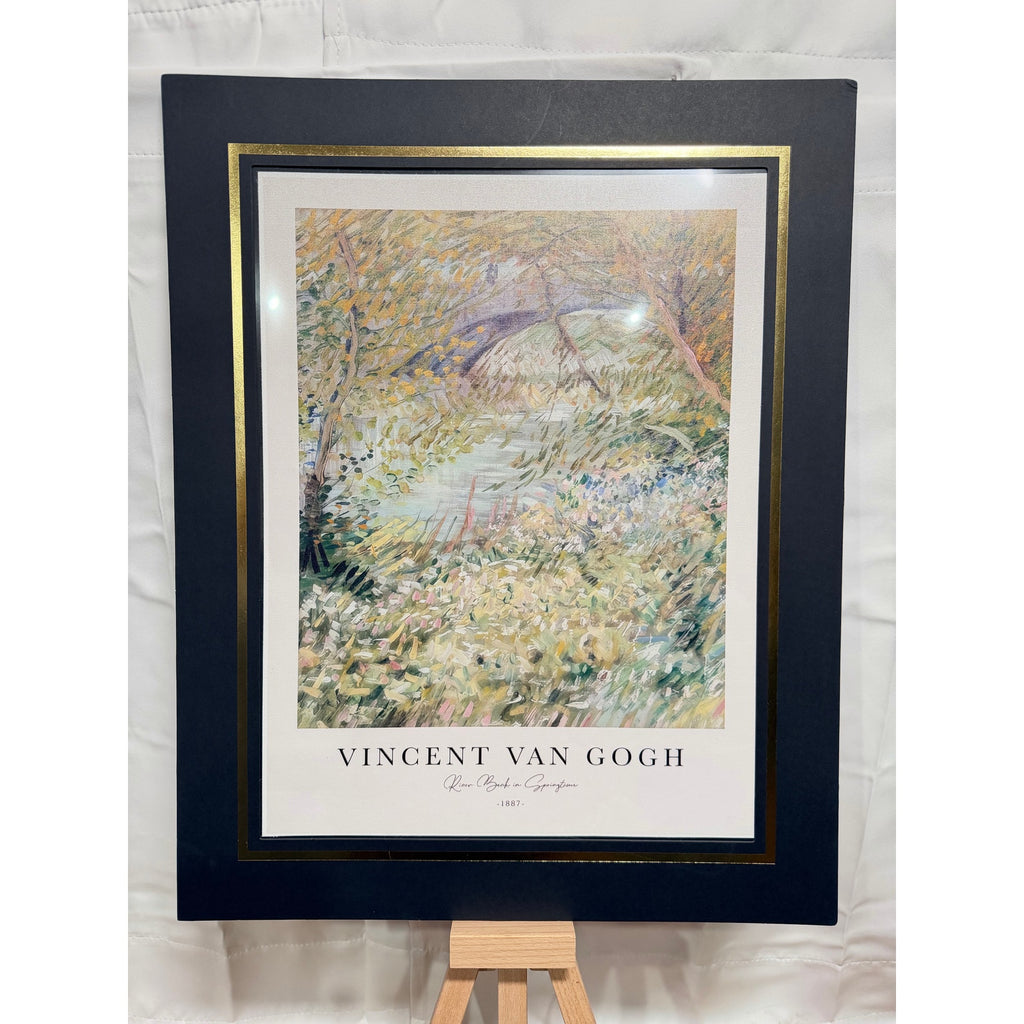 12x16 inch Van Gogh art print on canvas with 16x20 mat, featuring vibrant colors and textured brushstrokes, by Republic Mercantile.
