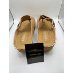 Women's tan comfort sandals by Xuemjiao, size 6.5, euro size 37, featuring cushioned straps and slip-on design.