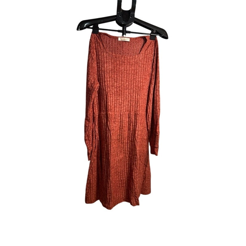 Fantaslook Burnt Orange Long-Sleever Knit Dress Size M
