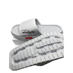 Gray VEPCQ foam slides for women and men, showing the comfortable open-toe design and slip-on style.