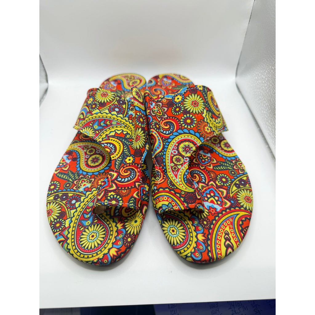 Women's Boho Flora Toe Sandals by Republic Mercantile, slip-on style with floral design, size 11 US, Euro 42.