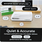 EcoElectronix Automatic Electric Stapler 30-Sheet Jam-Free AC/Battery (WHITE)