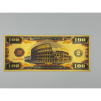 Set of 7 gold foiled novelty notes featuring the 7 Wonders of the World, by Republic Mercantile, displayed on a white background.