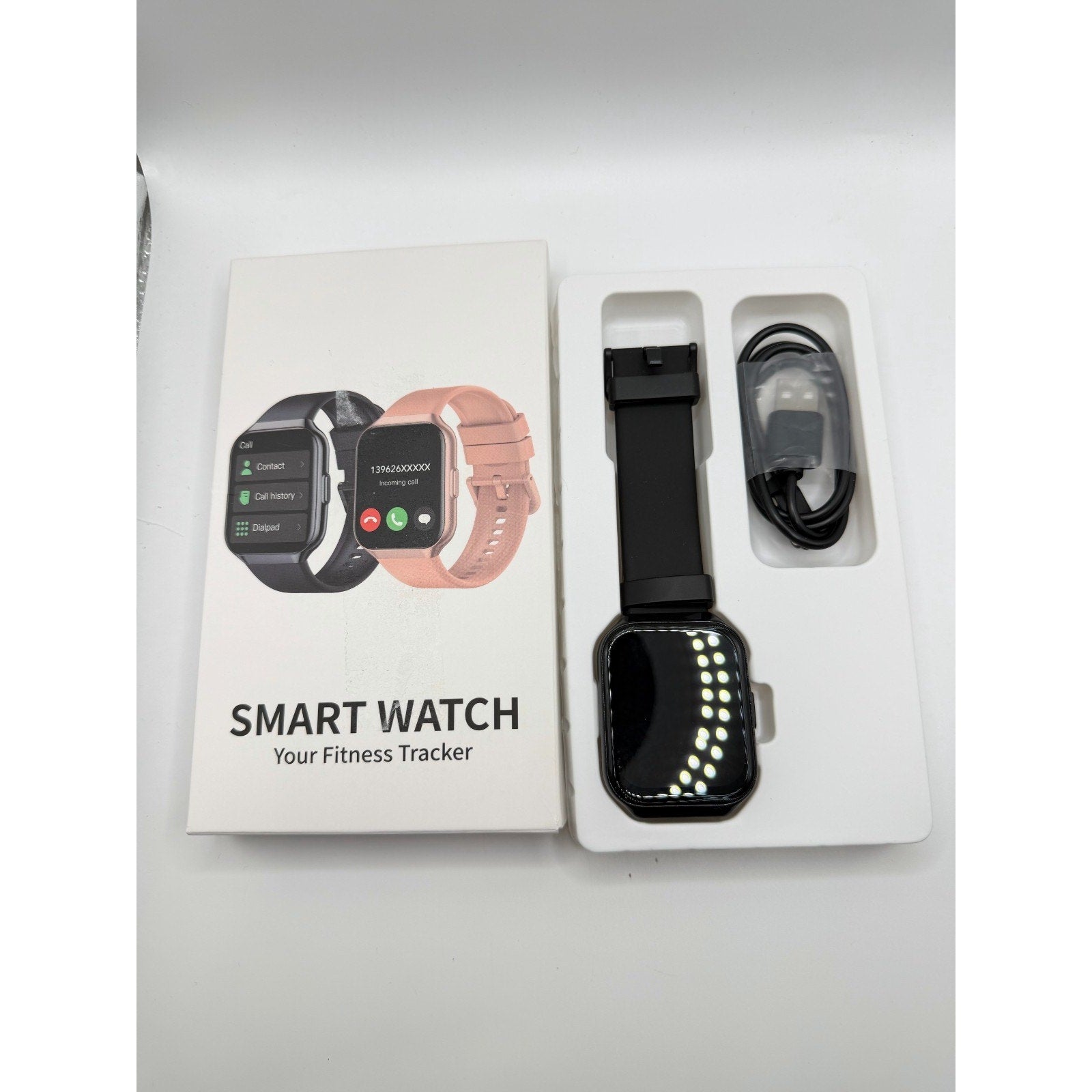 Tikland P98-PK Smart Watch with 1.96-inch pink display, fitness tracking, and digital interface