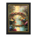 12x16 inch canvas art print of a flower bridge with 16x20 mat, by Republic Mercantile, depicting a colorful floral bridge scene.