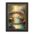 12x16 inch canvas art print of a flower bridge with 16x20 mat, by Republic Mercantile, depicting a colorful floral bridge scene.