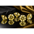 1CT Yellow Moissanite Round 6.5mm VVS1 Loose Gemstone GRA Card & Case Certified
