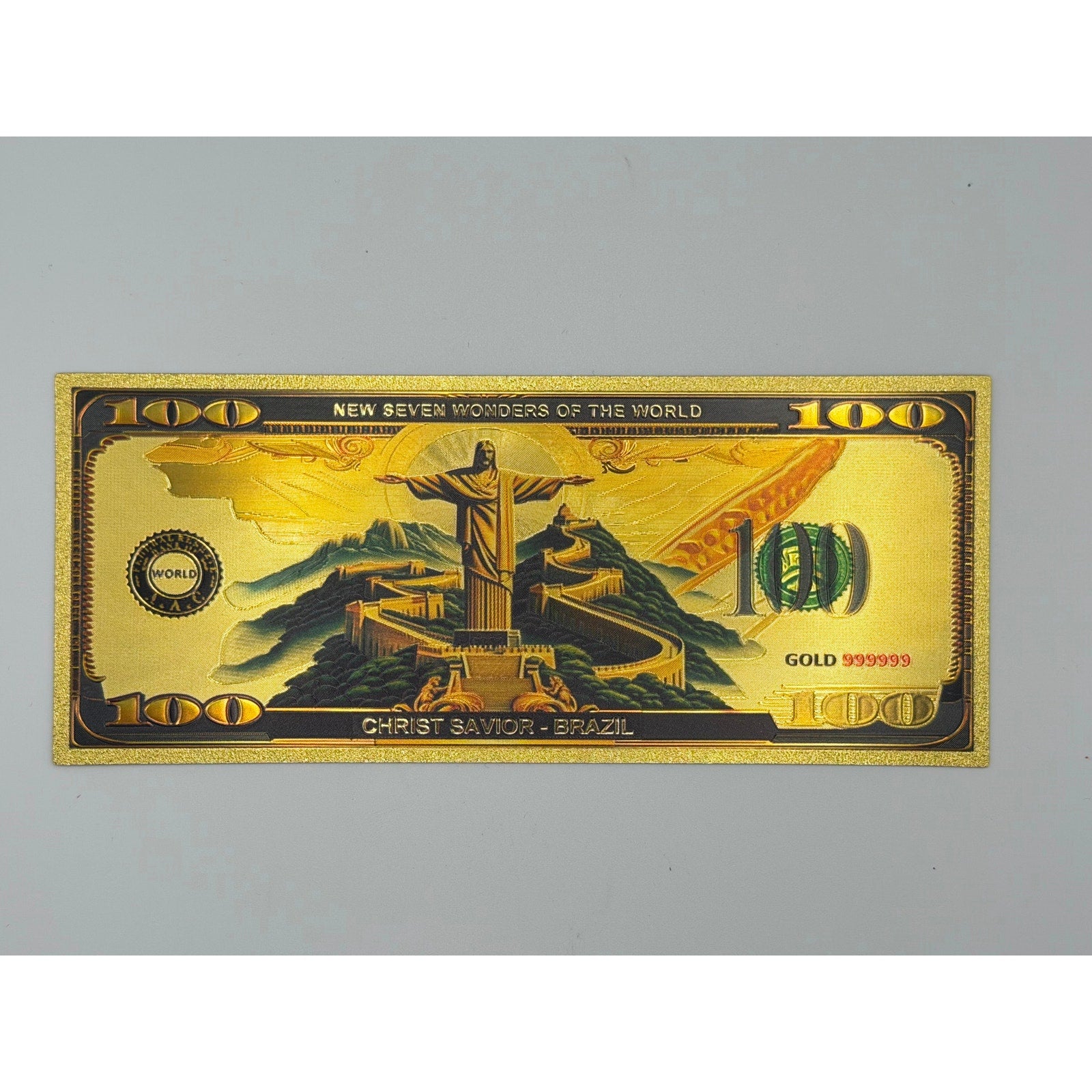Gold foiled novelty note set featuring illustrations of the 7 Wonders of the World by Republic Mercantile.