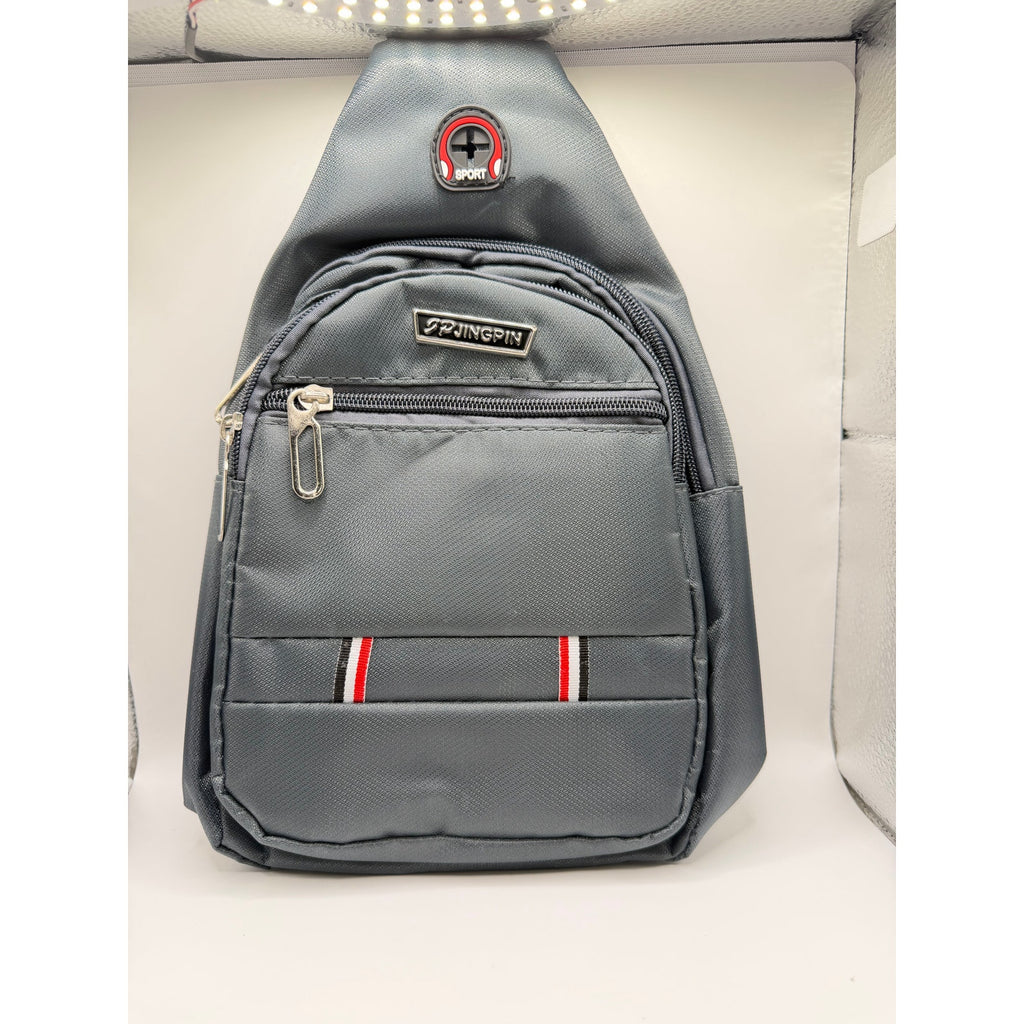 Gray Jingpin Daily Single Strap Crossbody Backpack for unisex use, featuring a sleek design and adjustable strap.