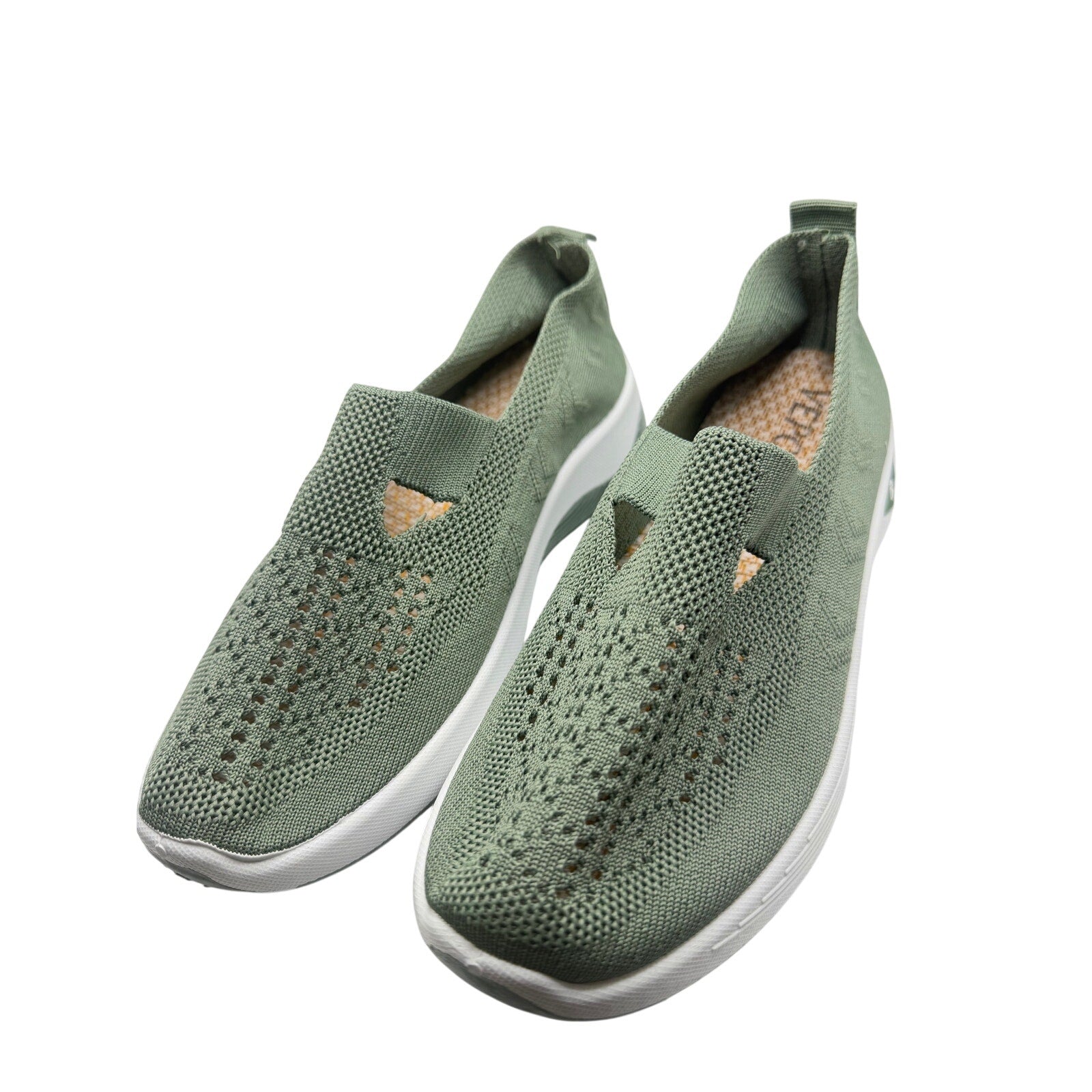 Green slip-on summer shoes for women by VEPCQ, size 6 EU 36, featuring comfortable casual footwear design