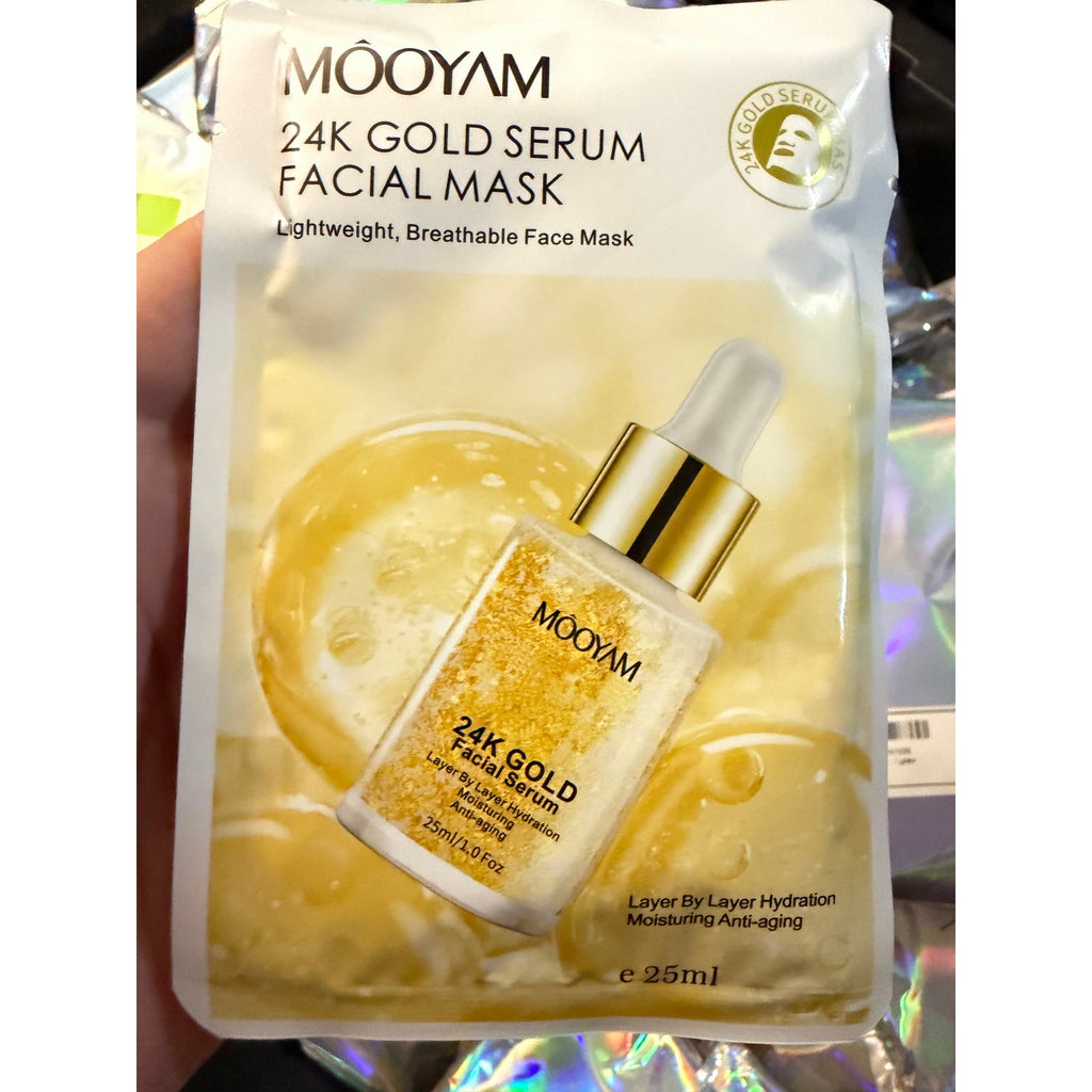 Mooyam 24k Gold Serum Facial Mask - 10 Pack