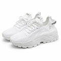 FME women's white lace-up sneakers with cushioned insoles, size 6, showing the stylish athletic design and comfortable fit