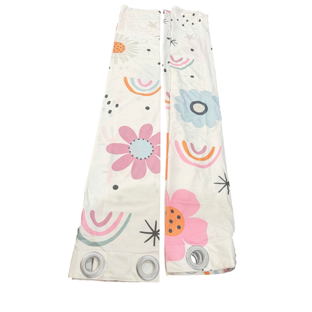Boho 42x84 Two-Panel Rainbow Floral Curtains