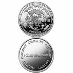 German silver Year of the Dragon coin by CMC Mint, 1 Troy oz collectible coin featuring intricate dragon design.