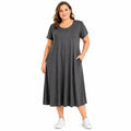 Fantaslook Black Casual Dress Short Sleeve Size 2XL
